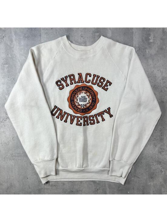 Fruit of the Loom Tops - Vintage 80’s White Syracuse University Crewneck Sweater